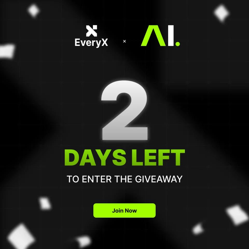 Black EveryX square post with a large 2 and the line Days left to enter the giveaway